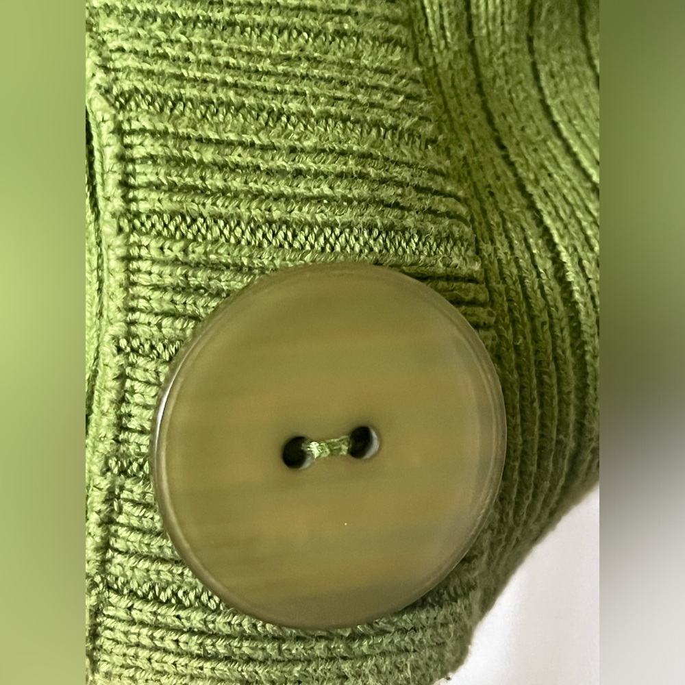 Designers Originals Sz PL Rib knit pullover Sweater designer buttons Green - Picture 10 of 11